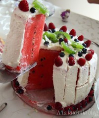 tort arbuzowy orzeźwiający owocowy bita śmietana galaretka urodzinowy