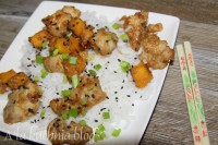 kurczak masło orzechowe dynia ryż szczypior sezam słono - słodkie