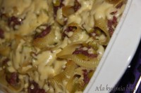 faszerowane muszle makaron conchiglioni  mięso mielone por zapiekane ser 